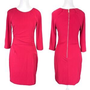 Karen Miller Ruched Sheath Dress Red Size 6